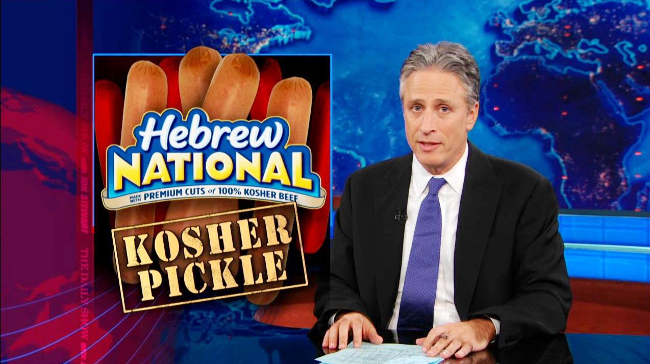 Jon Stewart says Hebrew National is in a Kosher Pickle