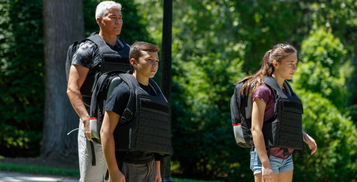 American Kids Wearing Israeli-Made Bulletproof Backpacks